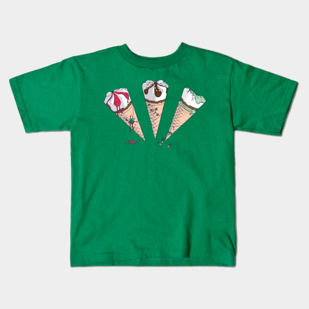 Cornetto Trilogy - Shaun of the Dead, Hot Fuzz, The World's End Kids T-Shirt by Onwards Upwards